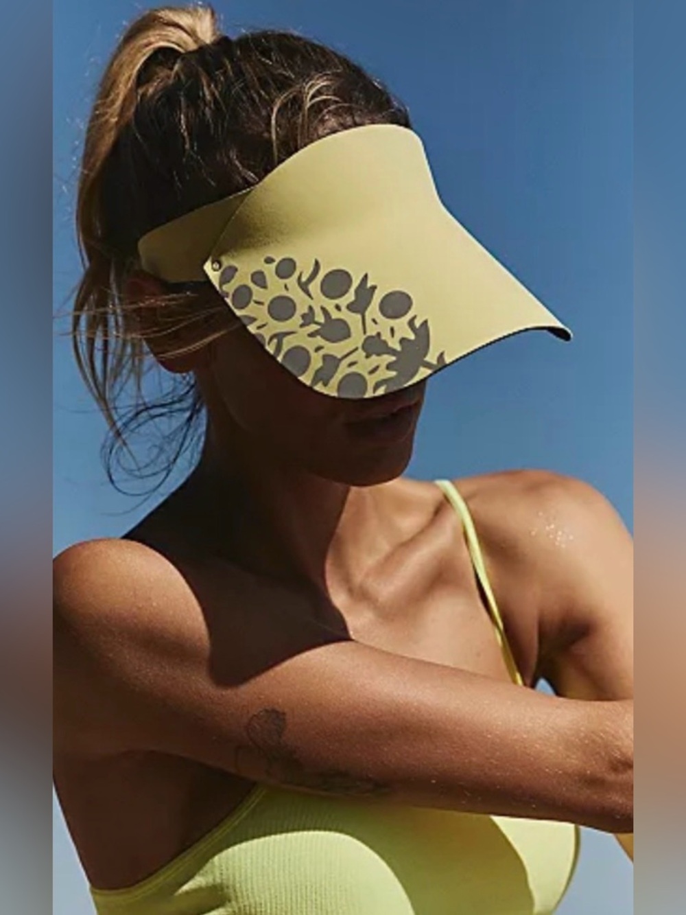 Free People Movement Volley Reflective Visor. NWT. Butter yellow